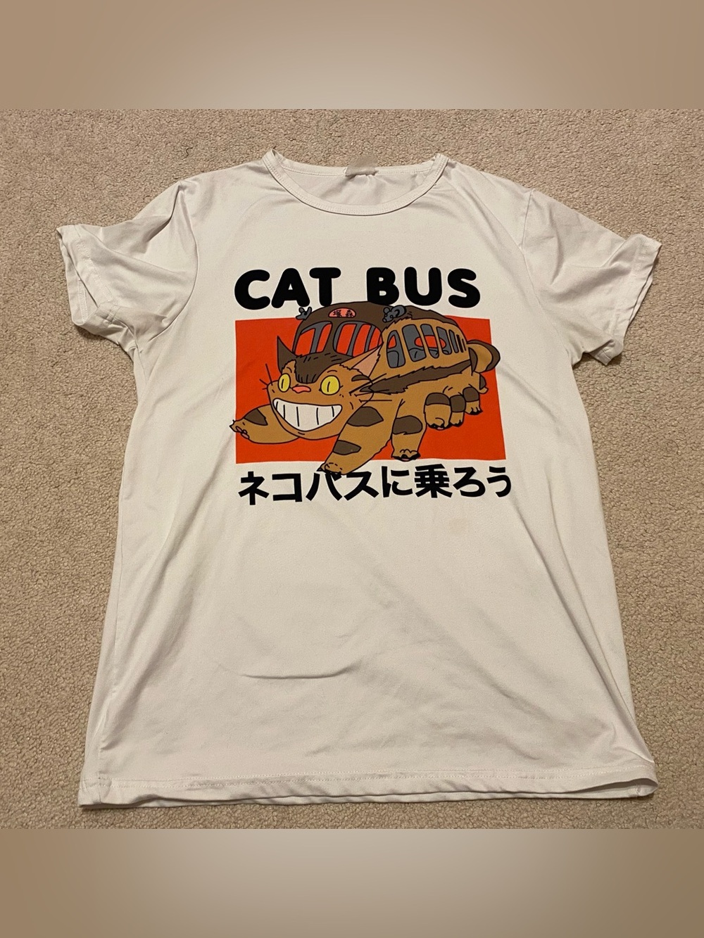 Studio Ghibli My Neighbor Totoro cat bus Japanese anime t shirt, womens size M